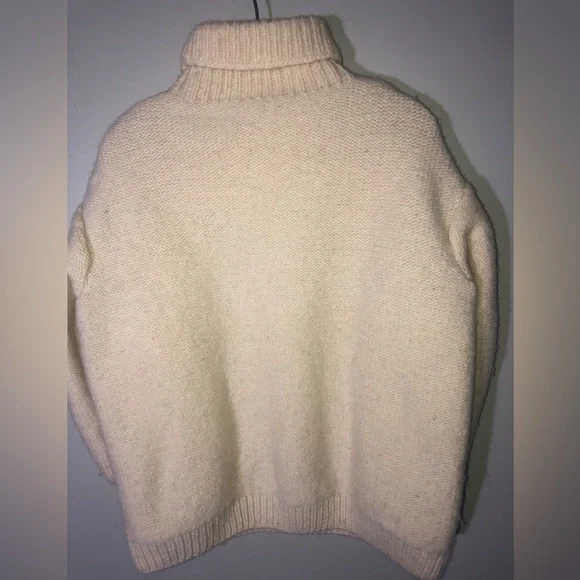 Vintage Hand-knit Cable Knit Floral Embroidery Wool Sweater womens M/L - Picture 4 of 16